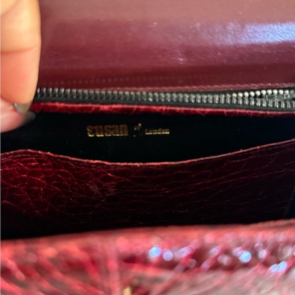 Vintage Susan of London Red Leather Women's Shoulder Bag - Picture 11 of 15